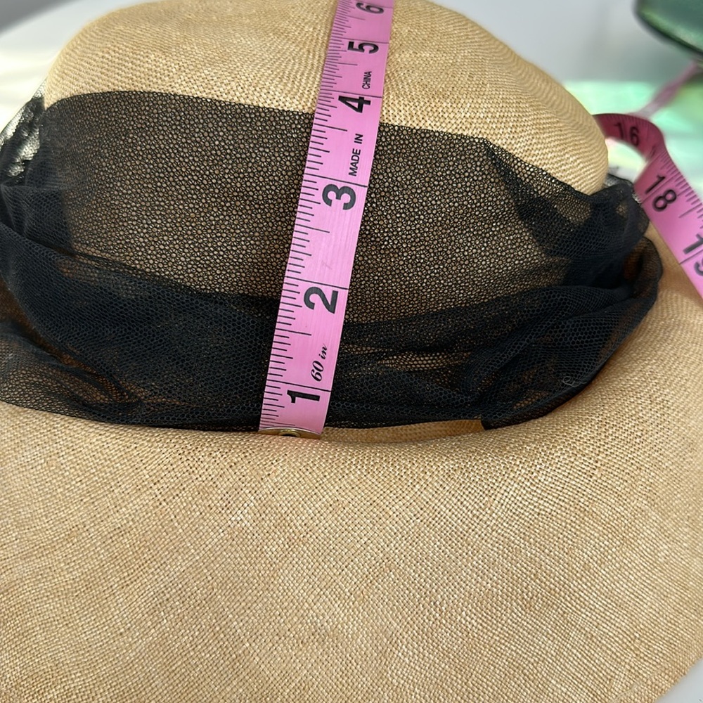 Georgia Hughes Vintage Straw Hat w/Tulle - Picture 7 of 8